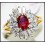Solitaire Diamond Exclusive Ruby Ring 18K Yellow Gold [RS0157]