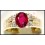 Diamond Natural Ruby Solitaire 18K Yellow Gold Ring [RS0159]