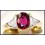 Diamond Ruby Gorgeous 18K Yellow Gold Solitaire Ring [RS0166]