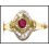 18K Yellow Gold Solitaire Ruby Ring Exclusive Diamond [RS0180]