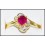 Genuine Diamond Solitaire 18K Yellow Gold Ruby Ring [RS0181]