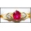 Diamond Ruby Gorgeous Solitaire 18K Yellow Gold Ring [RS0190]