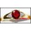 Solitaire Diamond Stunning Ruby Ring 18K Yellow Gold [RS0185]