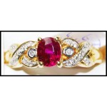 Ruby Diamond Exclusive Solitaire 18K Yellow Gold Ring [RS0186]