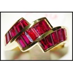Baguette Ruby Solitaire 18K Yellow Gold Gorgeous Ring [RQ0004]