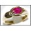 Solitaire Oval cut Ruby 18K Yellow Gold Genuine Ring [RS0070]