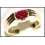 Stunning Natural Solitaire Ruby Solid 18K Yellow Gold Ring [RS0118]