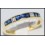 Genuine Diamond 18K Yellow Gold Blue Sapphire Band Ring [R0032]