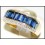 18K Yellow Gold Diamond Gorgeous Blue Sapphire Baguette Ring [RQ0012]