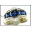 Genuine Diamond Baguette Blue Sapphire 18K Yellow Gold Ring [RQ0023]