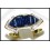 18K Yellow Gold Genuine Baguette Blue Sapphire Ring Diamond [RQ0029]