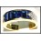 18K Yellow Gold Natural Diamond Baguette Blue Sapphire Ring [RQ0042]