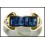18K Yellow Gold Baguette Blue Sapphire Diamond Gorgeous Ring [RQ0043]