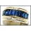 18K Yellow Gold Diamond Baguette Blue Sapphire Gorgeous Ring [RQ0047]