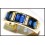 Baguette Genuine Blue Sapphire Diamond 18K Yellow Gold Ring [RQ0052]
