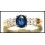 Diamond Estate Solitaire Blue Sapphire 18K Yellow Gold Ring [R0130]