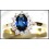 Estate 18K Yellow Gold Diamond Solitaire Blue Sapphire Ring [RS0001]