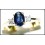 18K Yellow Gold Oval Blue Sapphire Solitaire Diamond Ring [RS0002]