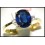 Diamond Oval Solitaire Blue Sapphire 18K Yellow Gold Ring [RS0002B]
