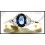 Natural Blue Sapphire Solitaire Diamond Ring 18K Yellow Gold [RS0012]
