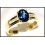 Diamond Oval Blue Sapphire Solitaire 18K Yellow Gold Ring [RS0015]