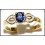 18K Yellow Gold Genuine Blue Sapphire Diamond Solitaire Ring [RS0016]