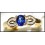 18K Yellow Gold Genuine Blue Sapphire Diamond Solitaire Ring [RS0016]