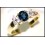 Solitaire Oval Blue Sapphire Diamond 18K Yellow Gold Ring [RS0019]