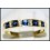 Diamond Natural Blue Sapphire 18K Yellow Gold Band Ring [R0026]