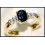 Solitaire Blue Sapphire Genuine Diamond 18K Yellow Gold Ring [RS0025]