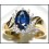 18K Yellow Gold Oval Blue Sapphire Diamond Solitaire Ring [RS0026]