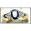 Diamond Blue Sapphire Genuine 18K Yellow Gold Solitaire Ring [RS0036]