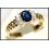 Diamond 18K Yellow Gold Genuine Solitaire Blue Sapphire Ring [RS0041]