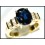 Blue Sapphire 18K Yellow Gold Diamond Estate Ring Solitaire [RS0075B]