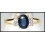 Genuine Blue Sapphire Diamond 18K Yellow Gold Solitaire Ring [RS0081]