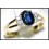 Genuine Blue Sapphire Diamond 18K Yellow Gold Solitaire Ring [RS0081]