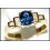 Diamond 18K Yellow Gold Estate Solitaire Blue Sapphire Ring [RS0084]