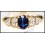 18K Yellow Gold Oval Solitaire Blue Sapphire Diamond Ring [RS0085]