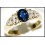 18K Yellow Gold Oval Solitaire Blue Sapphire Diamond Ring [RS0085]
