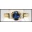Solitaire Diamond Blue Sapphire Estate 18K Yellow Gold Ring [RS0092]