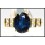 Genuine Solitaire 18K Yellow Gold Diamond Blue Sapphire Ring [RS0093]
