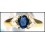 Blue Sapphire Solitaire Genuine 18K Yellow Gold Diamond Ring [RS0101]