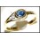 Genuine Solitaire Diamond Blue Sapphire Ring 18K Yellow Gold [RS0115]