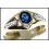 Diamond 18K Yellow Gold Oval Solitaire Blue Sapphire Ring [RS0117]