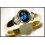 Diamond Solitaire Natural Blue Sapphire Ring 18K Yellow Gold [RS0121]