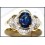 Natural Diamond Solitaire Blue Sapphire Ring 18K Yellow Gold [RS0125]