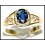 Diamond Solitaire 18K Yellow Gold Oval Blue Sapphire Ring [RS0133]