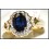 Estate Diamond Solitaire Blue Sapphire Ring 18K Yellow Gold [RS0156]