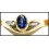 18K Yellow Gold Diamond Natural Solitaire Blue Sapphire Ring [RS0175]