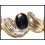 Solitaire Diamond 18K Yellow Gold Oval Blue Sapphire Ring [RS0179]